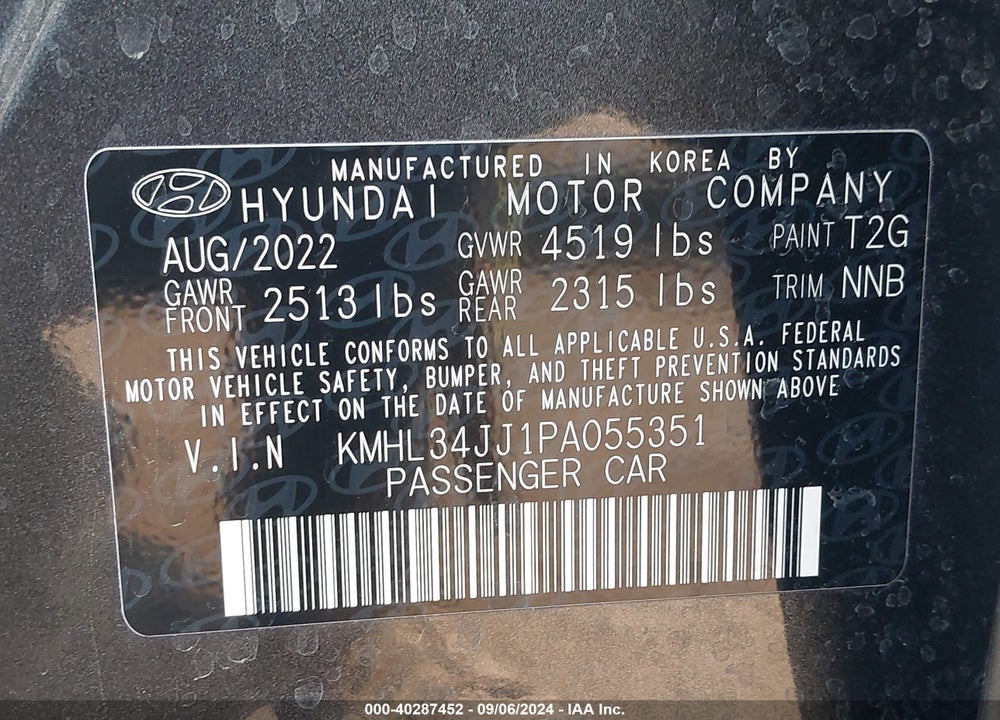 2023 HYUNDAI SONATA HYBRID SEL VIN: KMHL34JJ1PA055351