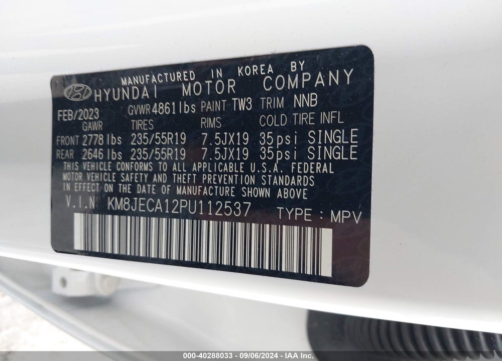 2023 HYUNDAI TUCSON HYBRID LIMITED VIN: KM8JECA12PU112537