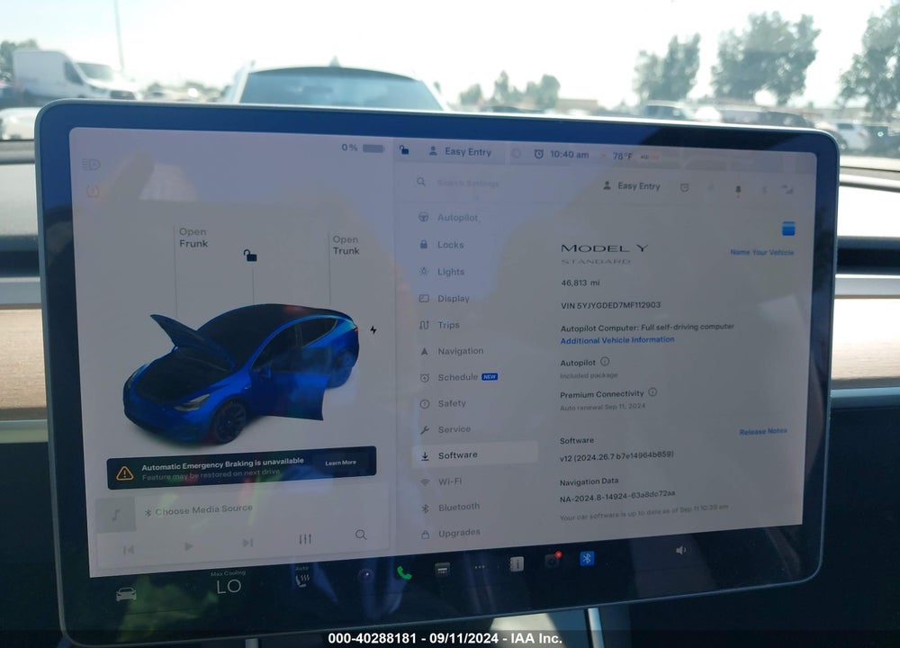 2021 TESLA MODEL Y STANDARD RANGE REAR-WHEEL DRIVE VIN: 5YJYGDED7MF112903