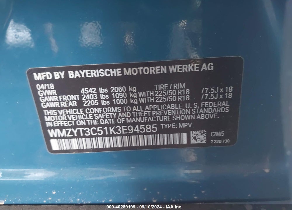 2019 MINI COUNTRYMAN COOPER S VIN: WMZYT3C51K3E94585