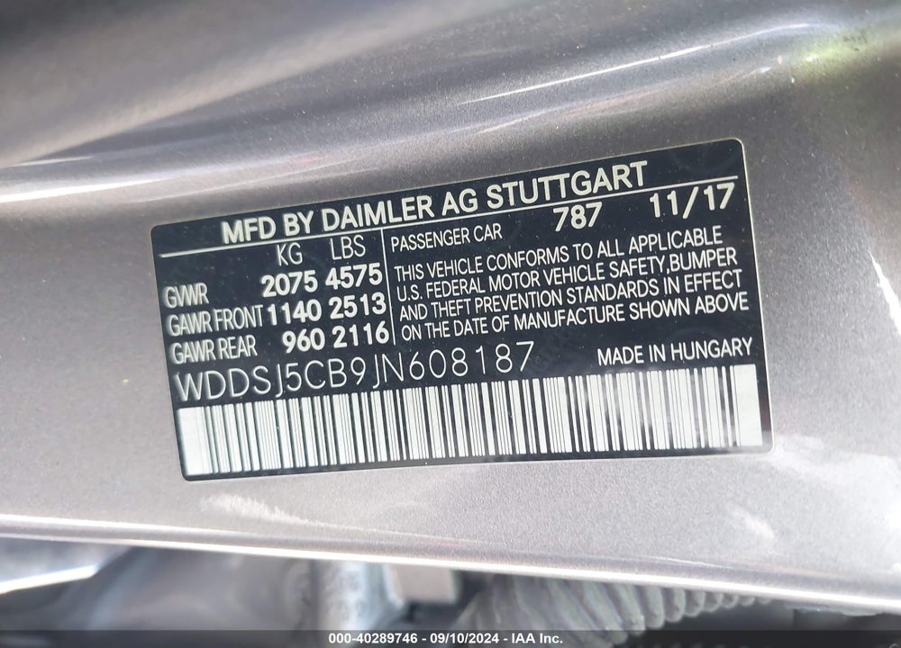 2018 MERCEDES-BENZ AMG CLA 45 4MATIC VIN: WDDSJ5CB9JN608187