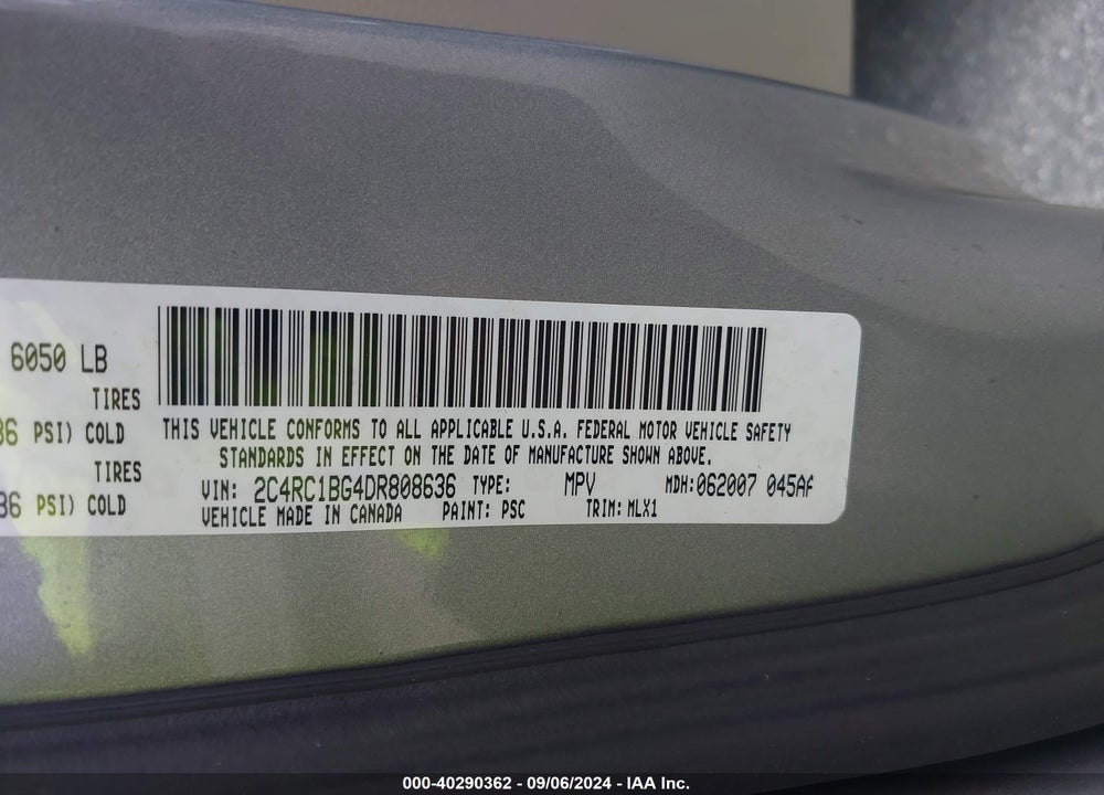 2013 CHRYSLER TOWN & COUNTRY TOURING VIN: 2C4RC1BG4DR808636