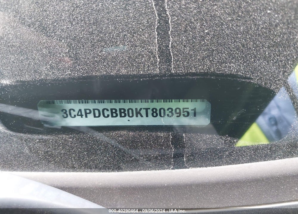 2019 DODGE JOURNEY SE VIN: 3C4PDCBB0KT803951