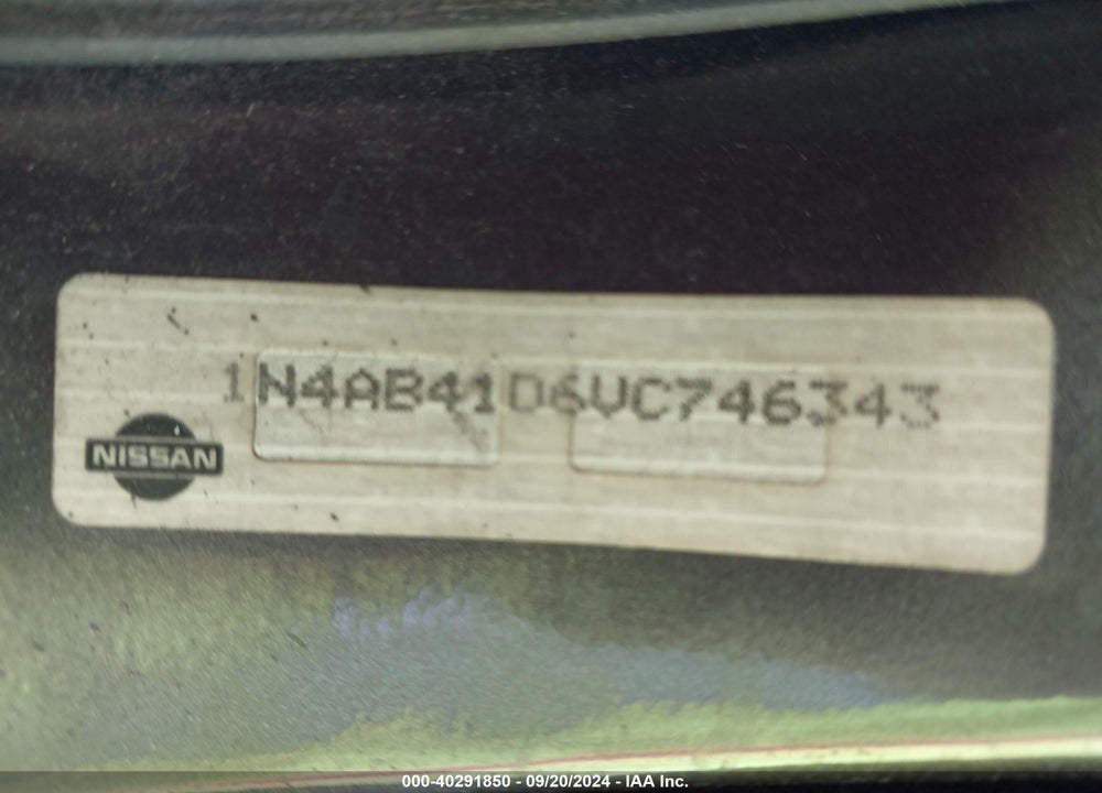 1997 NISSAN SENTRA GLE/GXE/XE VIN: 1N4AB41D6VC746343