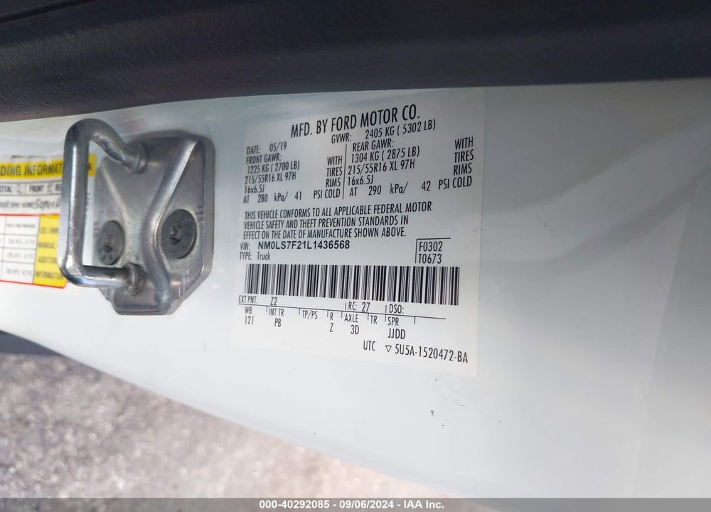2020 FORD TRANSIT CONNECT XLT VIN: NM0LS7F21L1436568