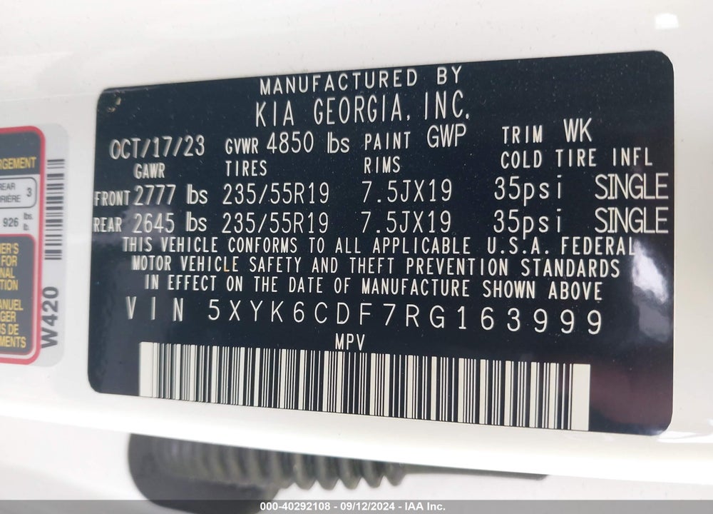 2024 KIA SPORTAGE X LINE VIN: 5XYK6CDF7RG163999