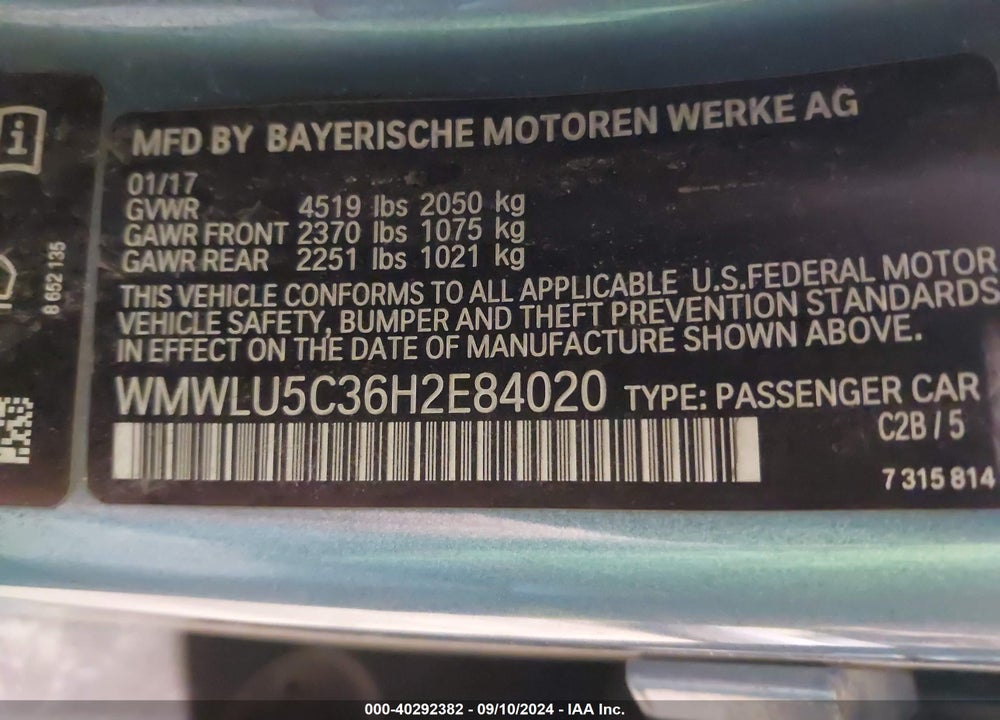 2017 MINI CLUBMAN COOPER S VIN: WMWLU5C36H2E84020
