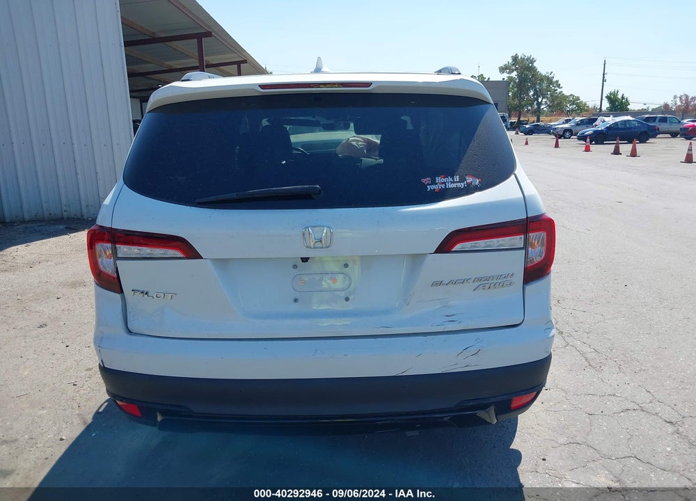 2021 HONDA PILOT AWD BLACK EDITION VIN: 5FNYF6H70MB058283
