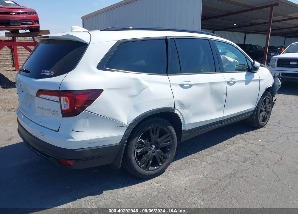 2021 HONDA PILOT AWD BLACK EDITION VIN: 5FNYF6H70MB058283