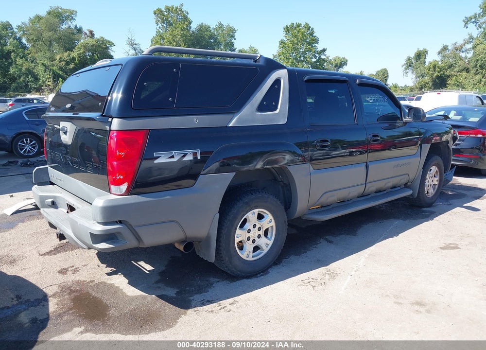 2002 CHEVROLET AVALANCHE 1500 VIN: 3GNEK13T82G119478