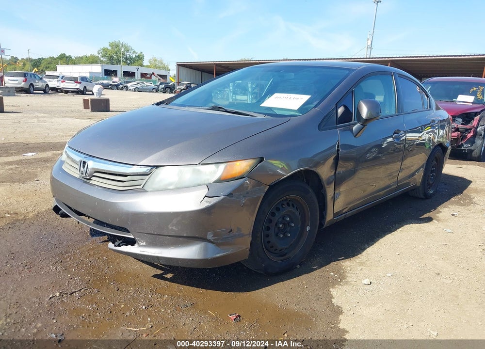 2012 HONDA CIVIC LX VIN: 19XFB2F51CE063476