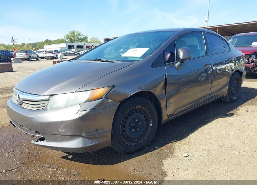 2012 HONDA CIVIC LX VIN: 19XFB2F51CE063476