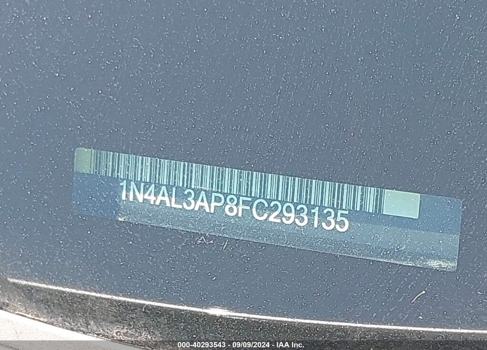 2015 NISSAN ALTIMA 2.5 SV VIN: 1N4AL3AP8FC293135