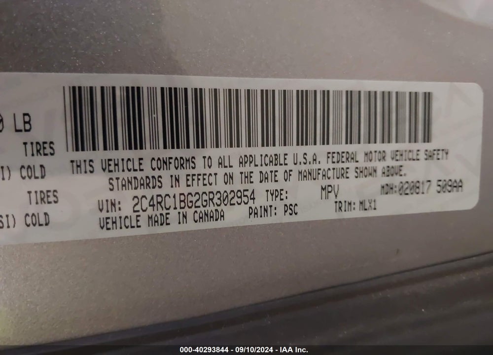 2016 CHRYSLER TOWN & COUNTRY TOURING VIN: 2C4RC1BG2GR302954