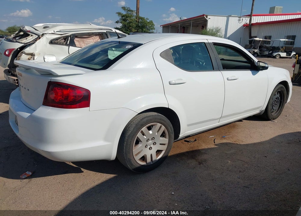 2012 DODGE AVENGER SE VIN: 1C3CDZAB0CN111603