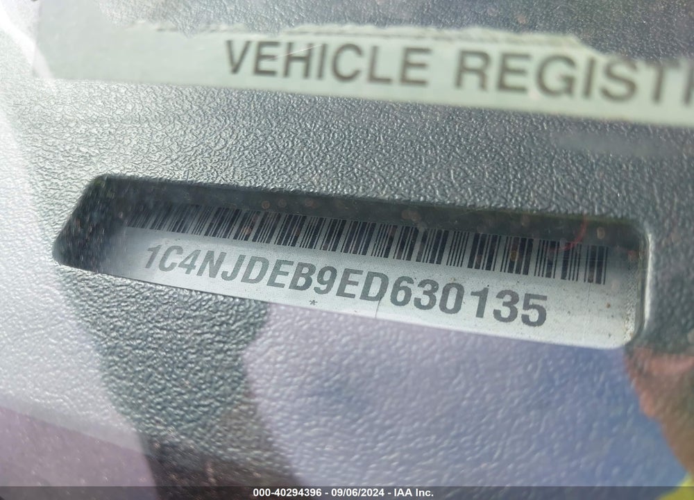 2014 JEEP COMPASS VIN: 1C4NJDEB9ED630135