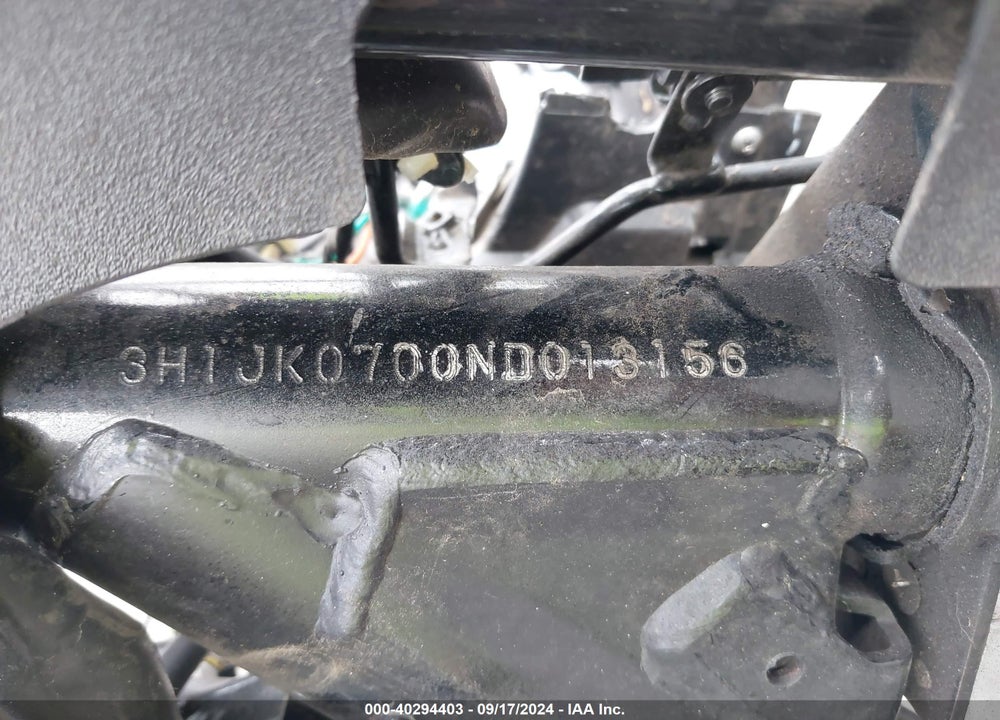 2022 HONDA NVA110 B VIN: 3H1JK0700ND013156