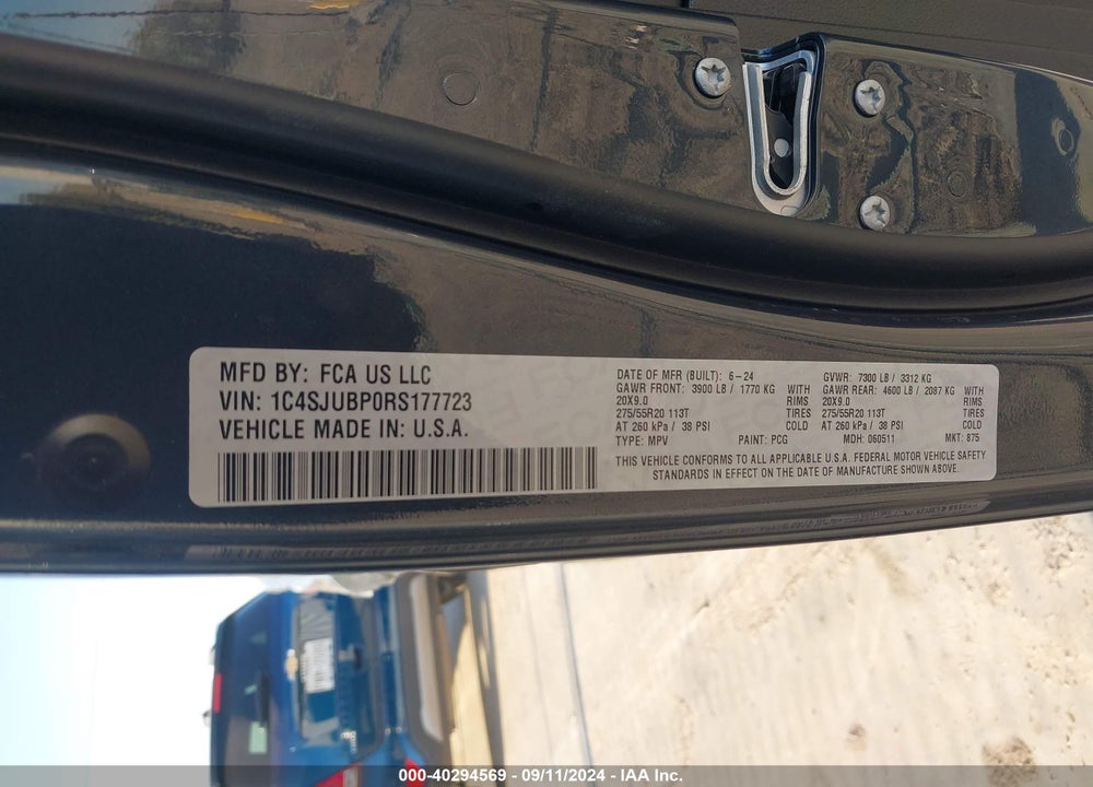 2024 JEEP WAGONEER SERIES II 4X2 VIN: 1C4SJUBP0RS177723