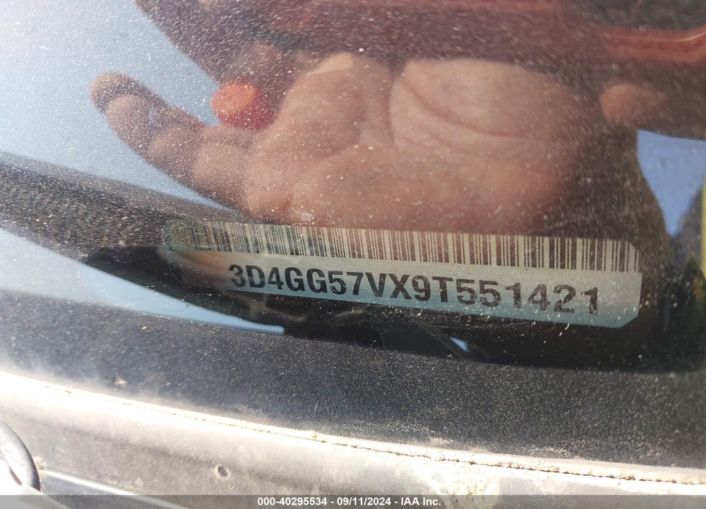 2009 DODGE JOURNEY SXT VIN: 3D4GG57VX9T551421
