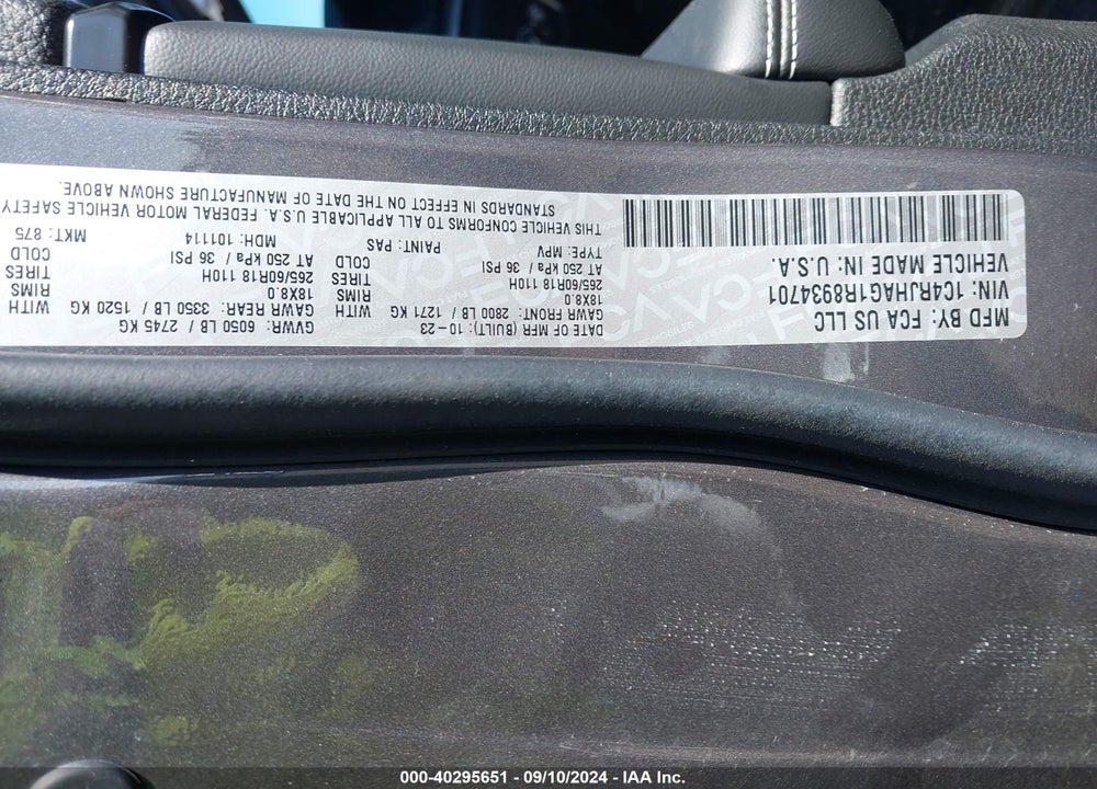 2024 JEEP GRAND CHEROKEE ALTITUDE 4X4 VIN: 1C4RJHAG1R8934701