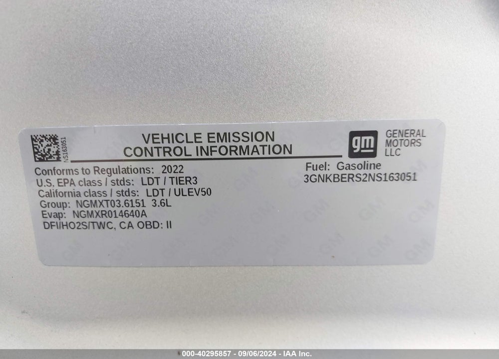 2022 CHEVROLET BLAZER FWD RS VIN: 3GNKBERS2NS163051