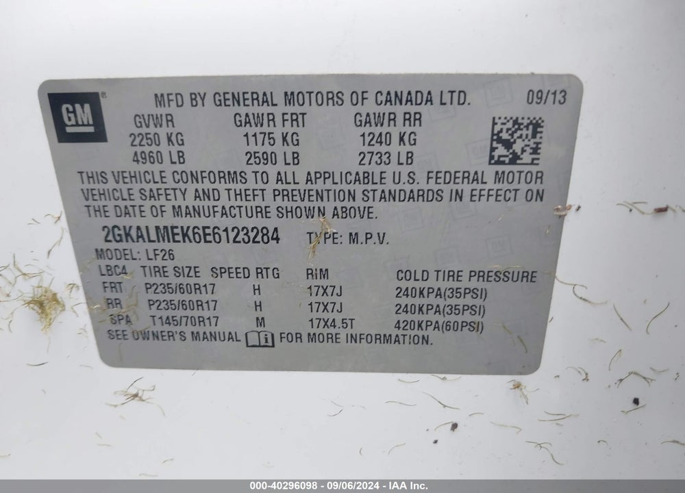 2014 GMC TERRAIN SLE-1 VIN: 2GKALMEK6E6123284