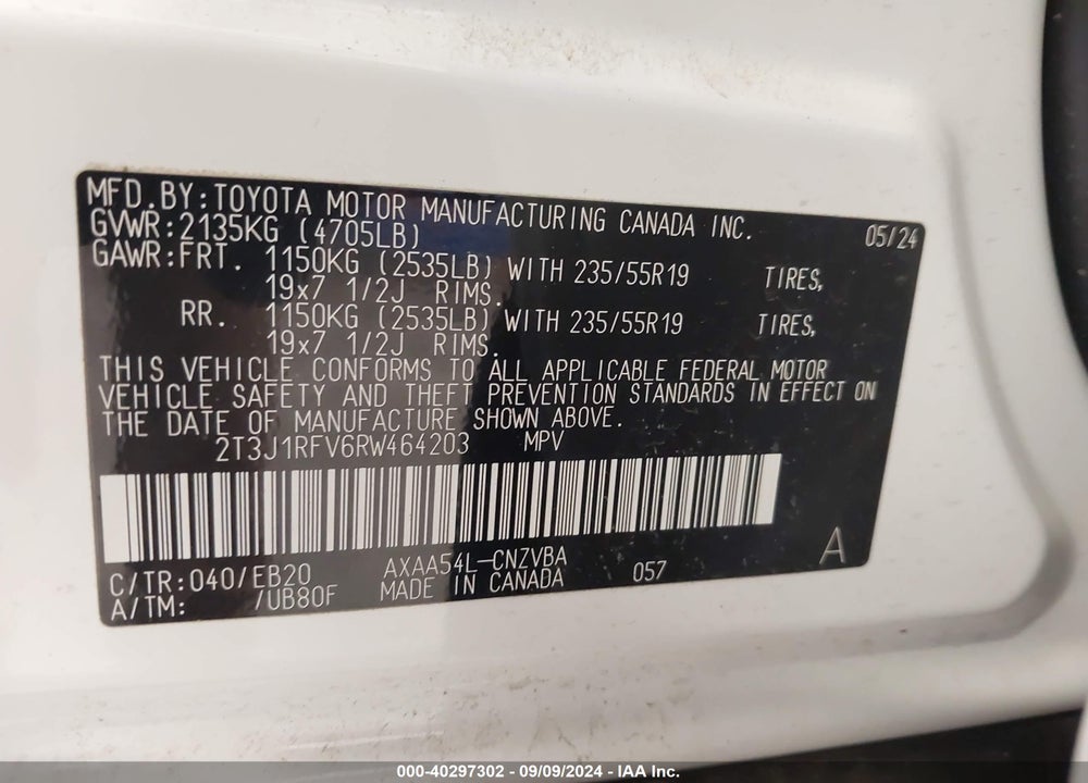 2024 TOYOTA RAV4 ADVENTURE VIN: 2T3J1RFV6RW464203