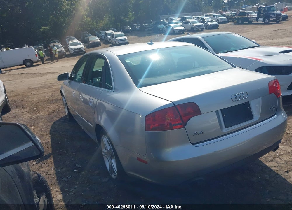 2007 AUDI A4 2.0T VIN: WAUDF78E87A046783