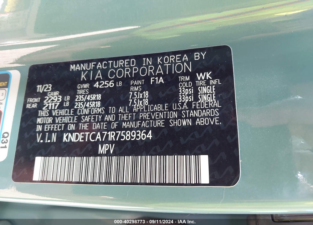 2024 KIA SELTOS SX TURBO VIN: KNDETCA71R7589364