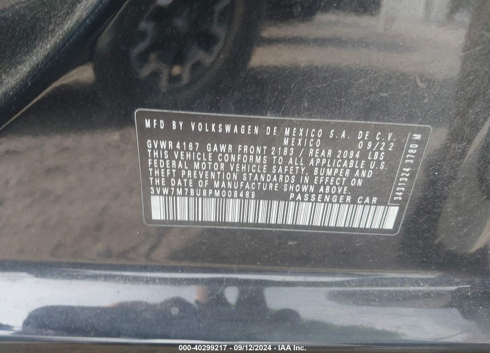 2023 VOLKSWAGEN JETTA 1.5T SE VIN: 3VW7M7BU8PM008489