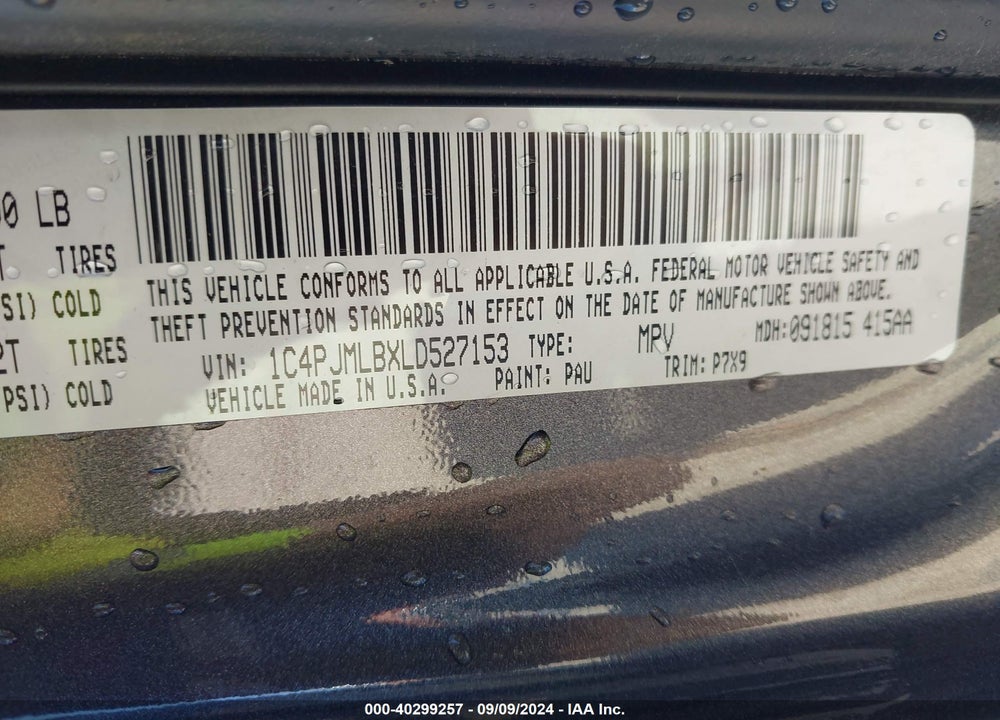 2020 JEEP CHEROKEE LATITUDE PLUS 4X4 VIN: 1C4PJMLBXLD527153