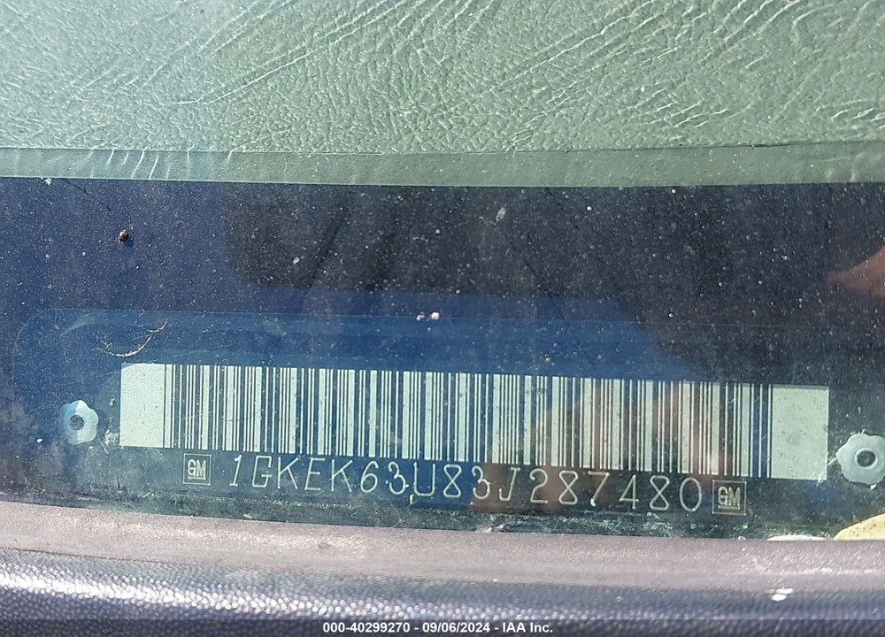 2003 GMC YUKON VIN: 1GKEK63U83J287480