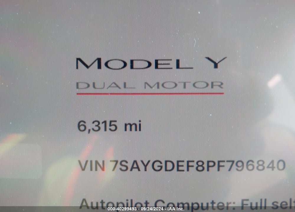 2023 TESLA MODEL Y AWD/PERFORMANCE DUAL MOTOR ALL-WHEEL DRIVE VIN: 7SAYGDEF8PF796840
