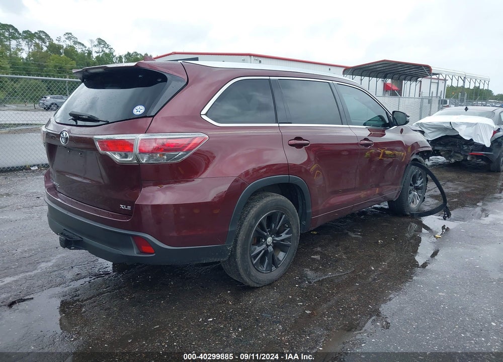 2015 TOYOTA HIGHLANDER XLE V6 VIN: 5TDKKRFH0FS053694