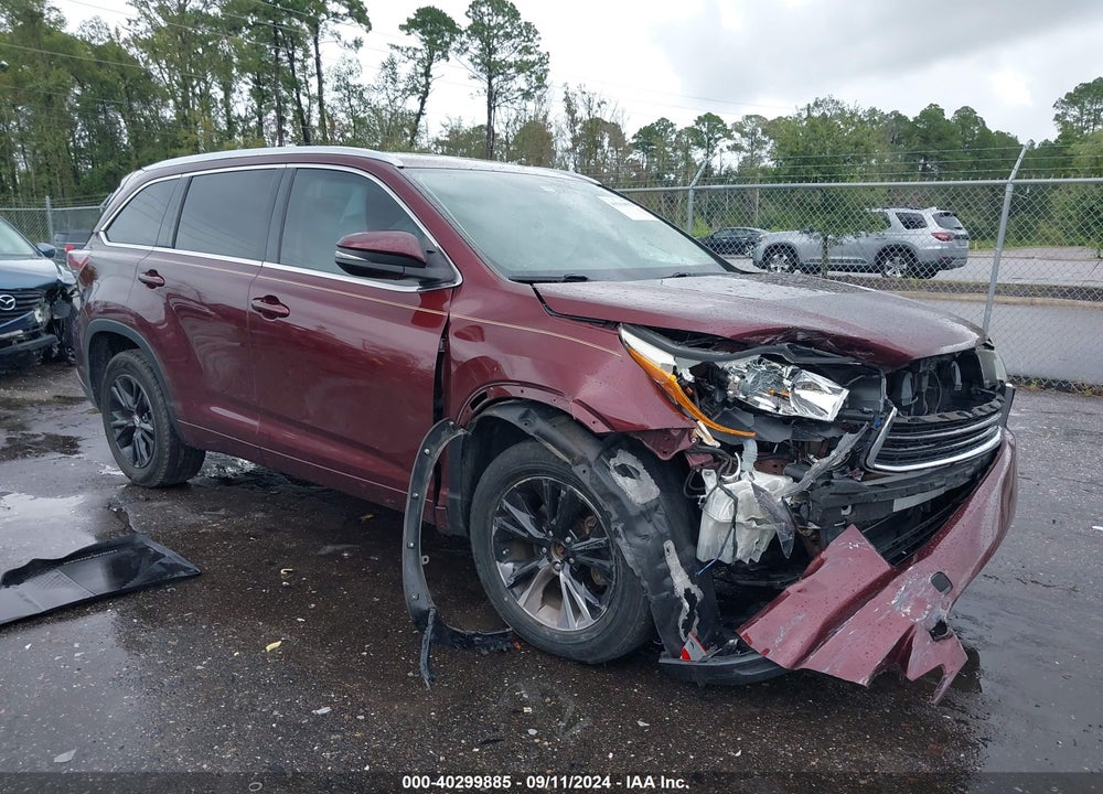 2015 TOYOTA HIGHLANDER XLE V6 VIN: 5TDKKRFH0FS053694