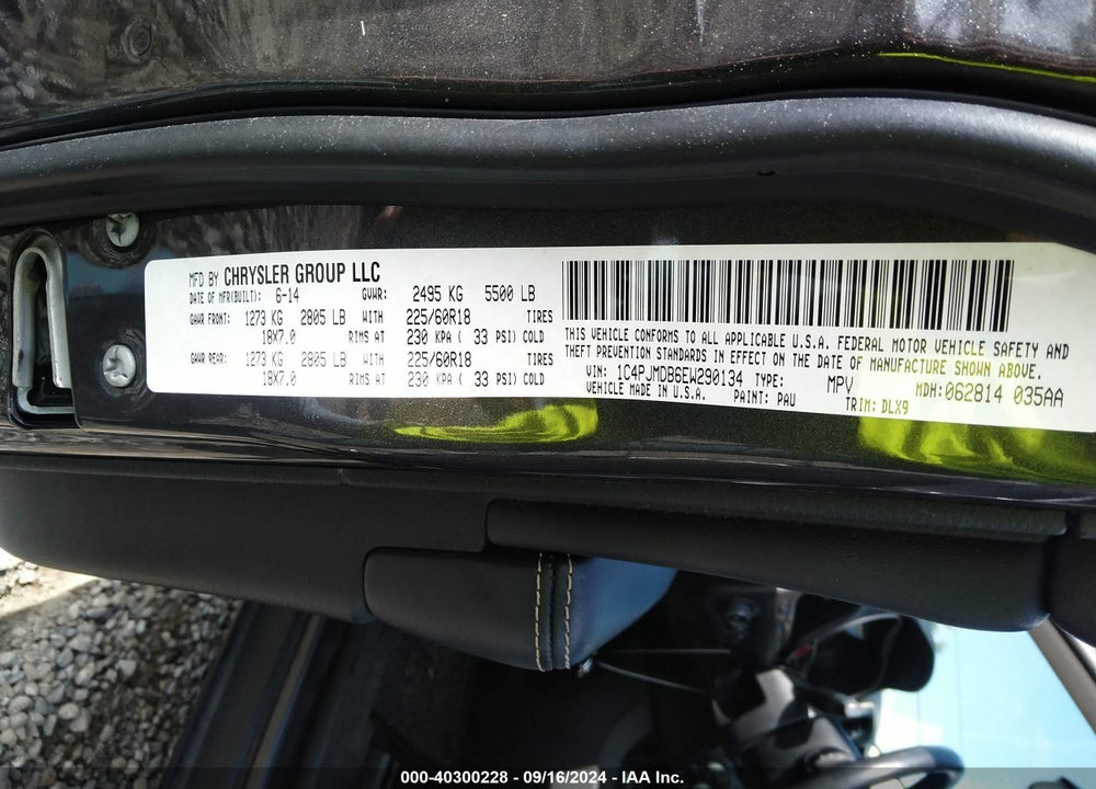 2014 JEEP CHEROKEE LIMITED VIN: 1C4PJMDB6EW290134