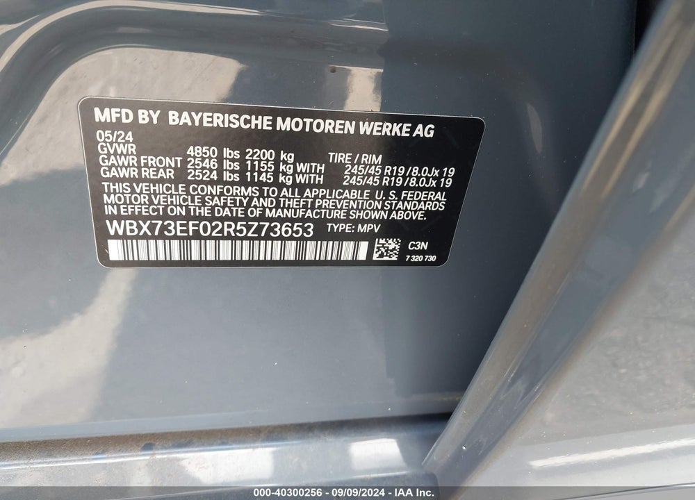 2024 BMW X1 XDRIVE28I VIN: WBX73EF02R5Z73653