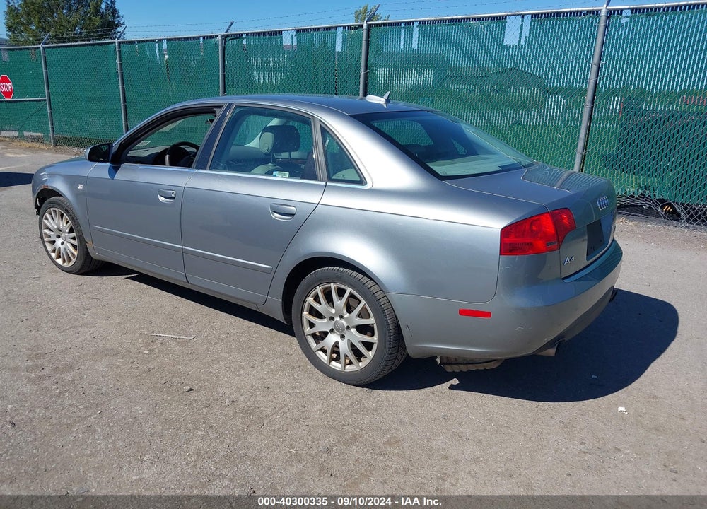 2006 AUDI A4 2.0T VIN: WAUAF78E66A170648