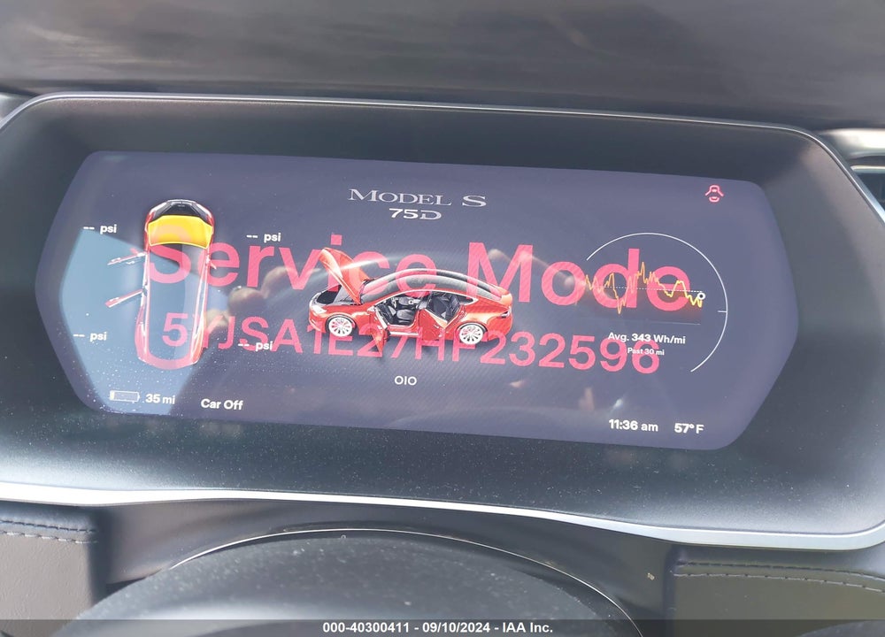 2017 TESLA MODEL S 100D/60D/75D/90D/P100D VIN: 5YJSA1E27HF232596