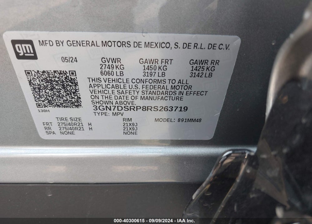 2024 CHEVROLET EQUINOX EV RS VIN: 3GN7DSRP8RS263719
