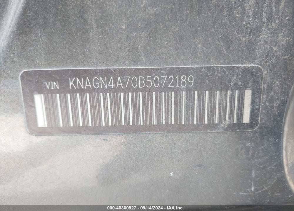 2011 KIA OPTIMA EX VIN: KNAGN4A70B5072189