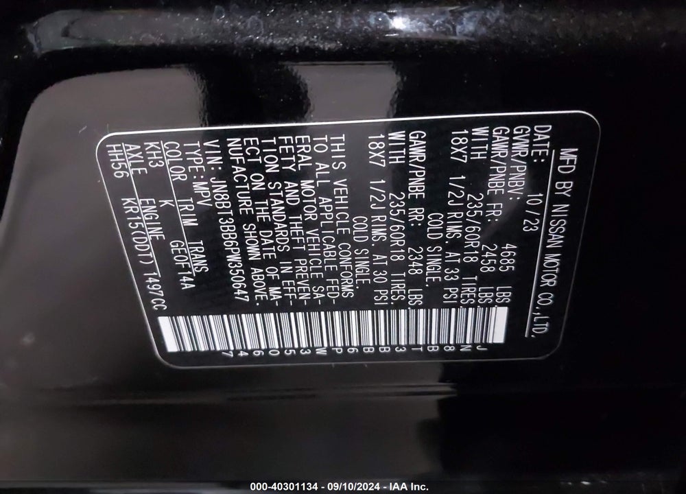 2023 NISSAN ROGUE SV INTELLIGENT AWD VIN: JN8BT3BB6PW350647