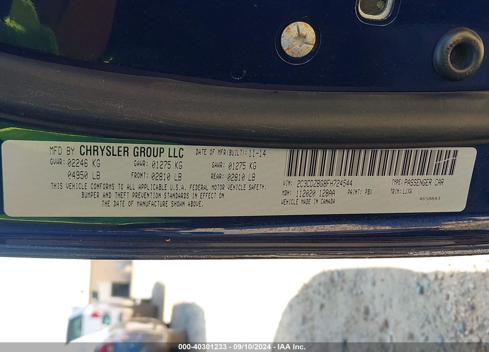 2015 DODGE CHALLENGER SXT PLUS VIN: 2C3CDZBG8FH724544