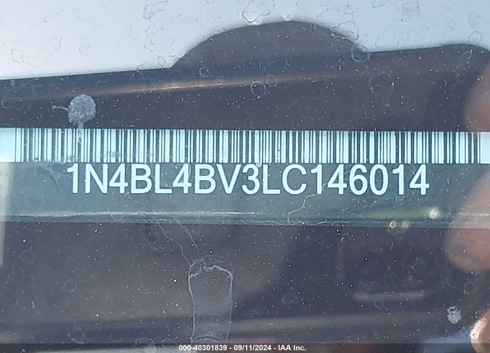 2020 NISSAN ALTIMA S FWD VIN: 1N4BL4BV3LC146014