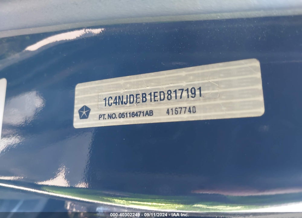 2014 JEEP COMPASS LATITUDE VIN: 1C4NJDEB1ED817191
