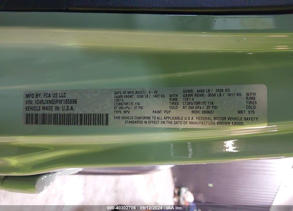 2024 JEEP WRANGLER 4XE WILLYS 4XE VIN: 1C4RJXN65RW186896
