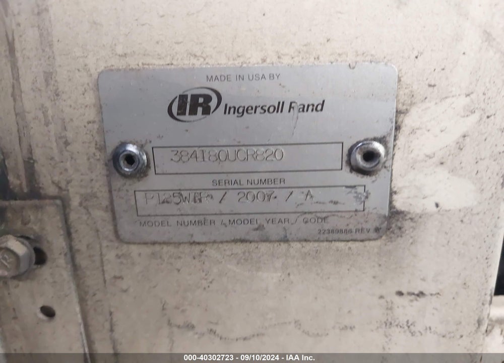 2007 INGERSOLL-RAND P185WIR VIN: 384180UCR820