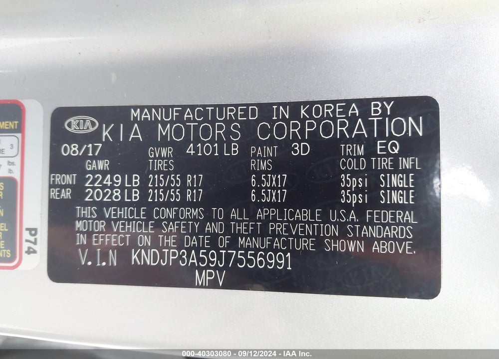2018 KIA SOUL VIN: KNDJP3A59J7556991