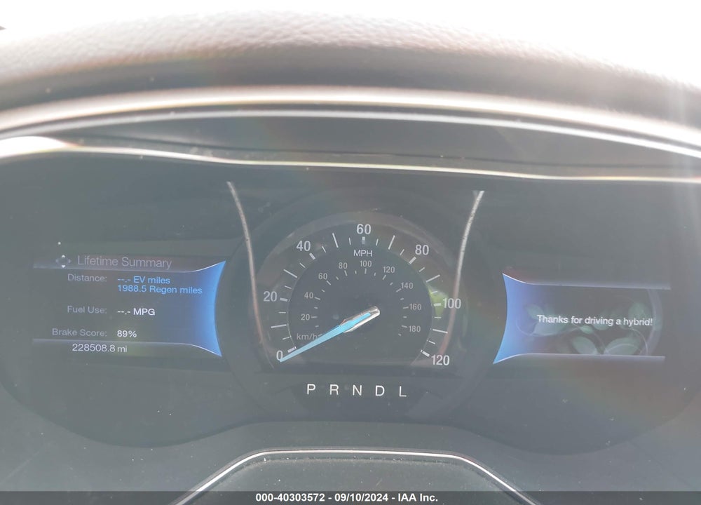 2013 FORD FUSION HYBRID SE VIN: 3FA6P0LU9DR186119