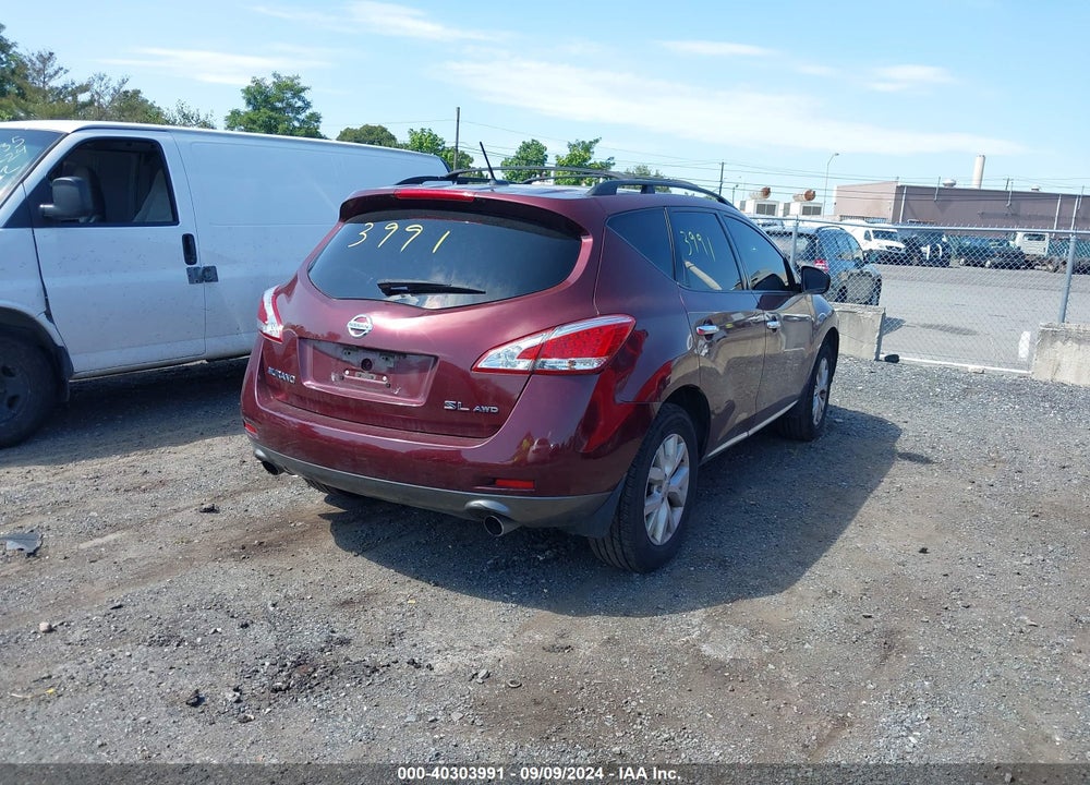 2012 NISSAN MURANO SL VIN: JN8AZ1MW9CW214957